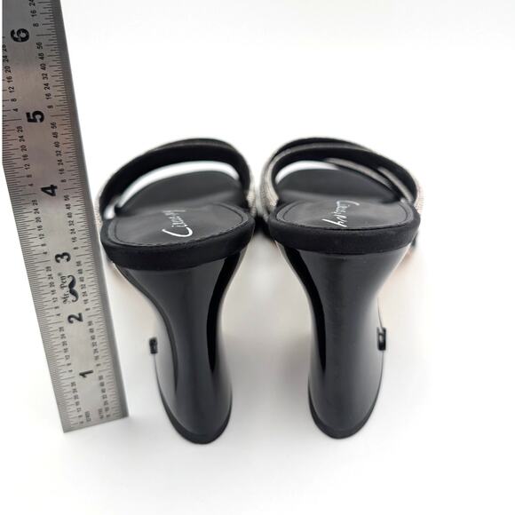 Circus NY Heddie Rhinestone Strap Heeled Sandals Women's Black Size US9M EU40 - Picture 5 of 10